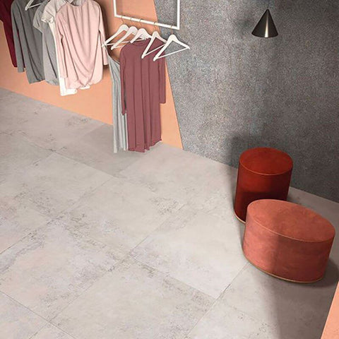 Gres Porcellanato Effetto Cemento Rettificato Naturale 60x120 8.5mm Ivory Ghost - ABK