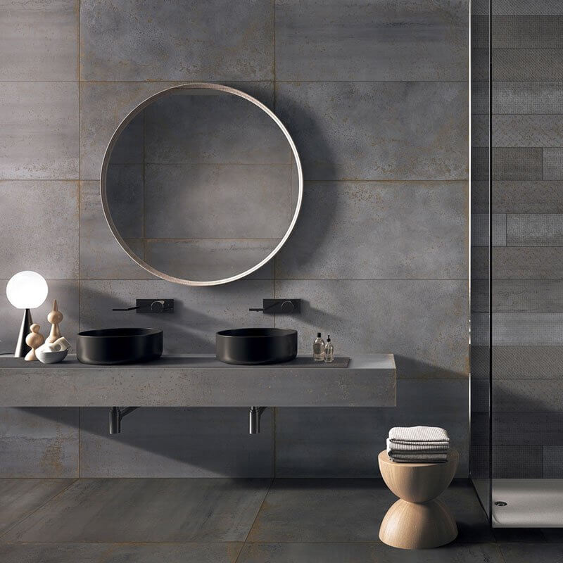 Gres Porcellanato Effetto Cemento Rettificato Naturale 60x120 8.5mm Steel Oxide - Gardenia Orchidea
