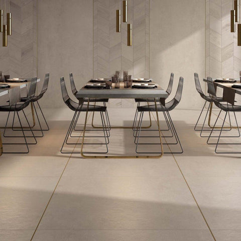 Gres Porcellanato Effetto Cemento Rettificato Naturale 60x30 7mm Trapezio Sand Crossroad Chalk - ABK
