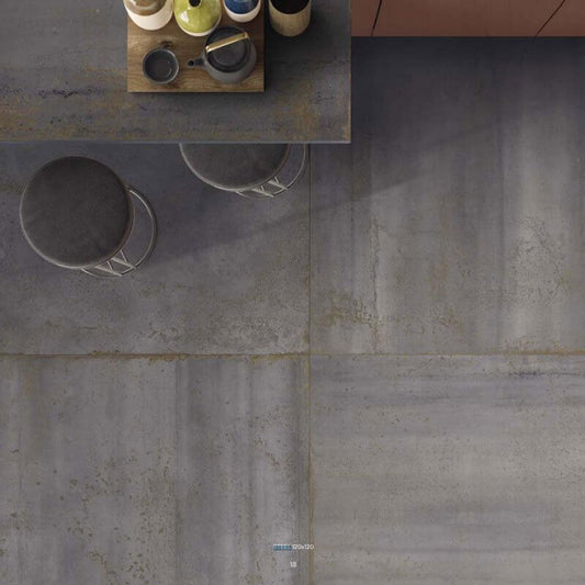 Gres Porcellanato Effetto Cemento Rettificato Naturale 80x80 8.5mm Steel Oxide - Gardenia Orchidea