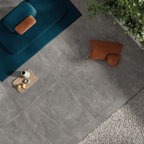 Cement Effect Porcelain Stoneware Rectified Natural 90x90 8.5mm Grey Blend - ABK