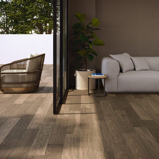 Gres Porcellanato Effetto Legno Naturale 20,3x90 Rovere Moro - Herberia