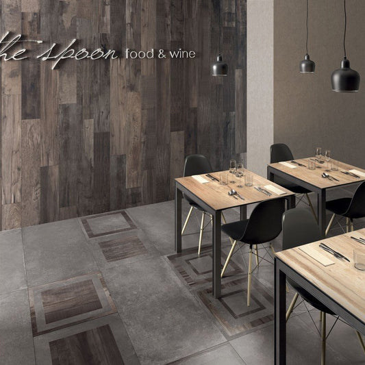 Wood Effect Porcelain Stoneware Rectified Grip 20x120 8.5mm Coal Dolphin - ABK
