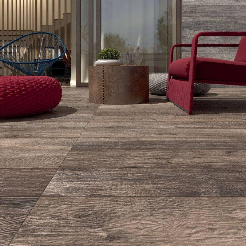 Gres Porcellanato Effetto Legno Rettificato Grip 20x120 8.5mm Oak Dolphin - ABK