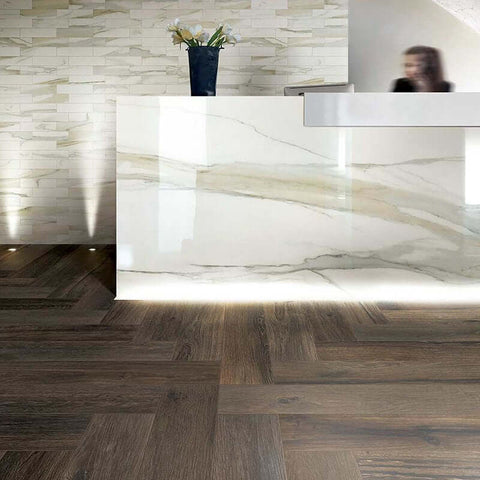 Gres Porcellanato Effetto Legno Rettificato Grip 20x120 9mm Choco Planches De Rex - Florim