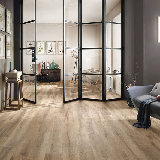 Gres Porcellanato Effetto Legno Rettificato 20x120 Beige scuro Kuni - Imola Ceramica