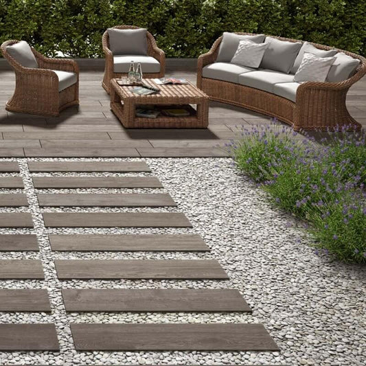 Gres Porcellanato Effetto Legno Rettificato Naturale 20x120 8.5mm Greige Just Code - Gardenia Orchidea