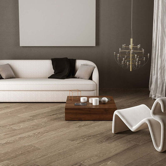 Natural Rectified Wood Effect Porcelain Stoneware 30x120 9.5mm Antique Oak - Herberia