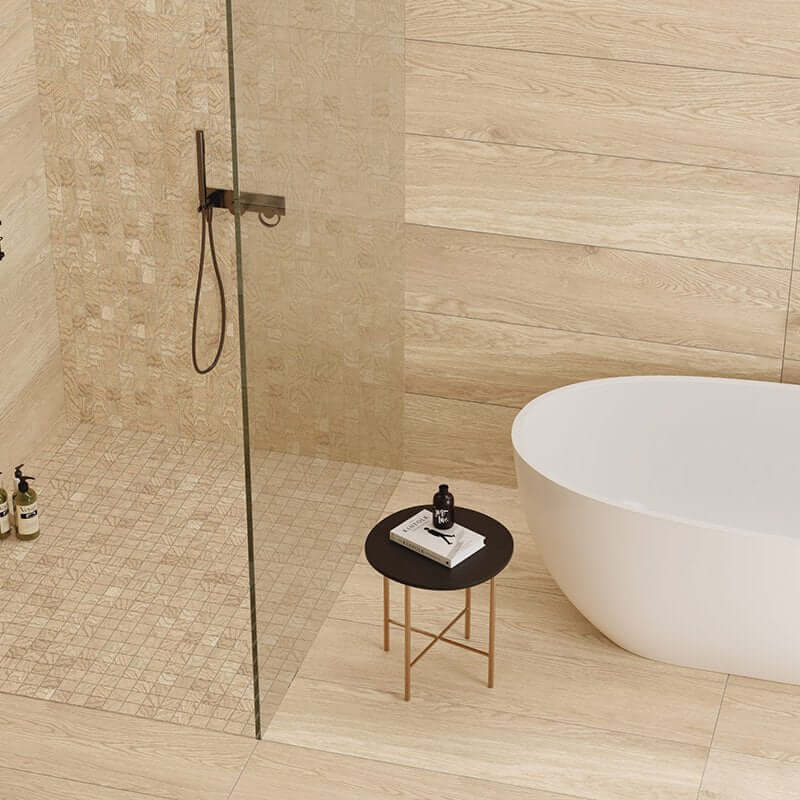Natural Rectified Wood Effect Porcelain Stoneware 30x120 9.5mm Light Oak - Herberia