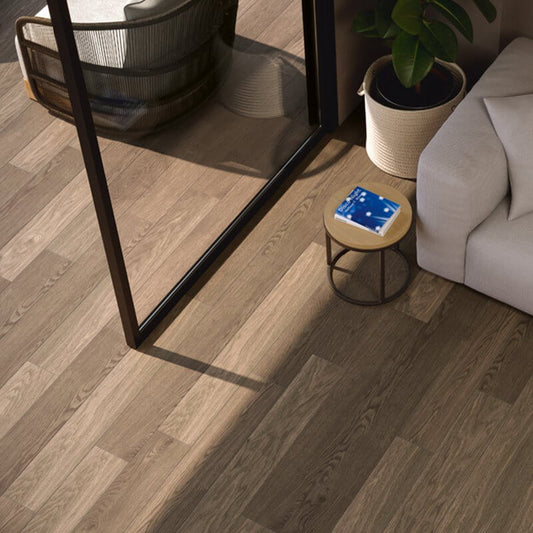 Natural Rectified Wood Effect Porcelain Stoneware 30x120 9.5mm Dark Oak - Herberia