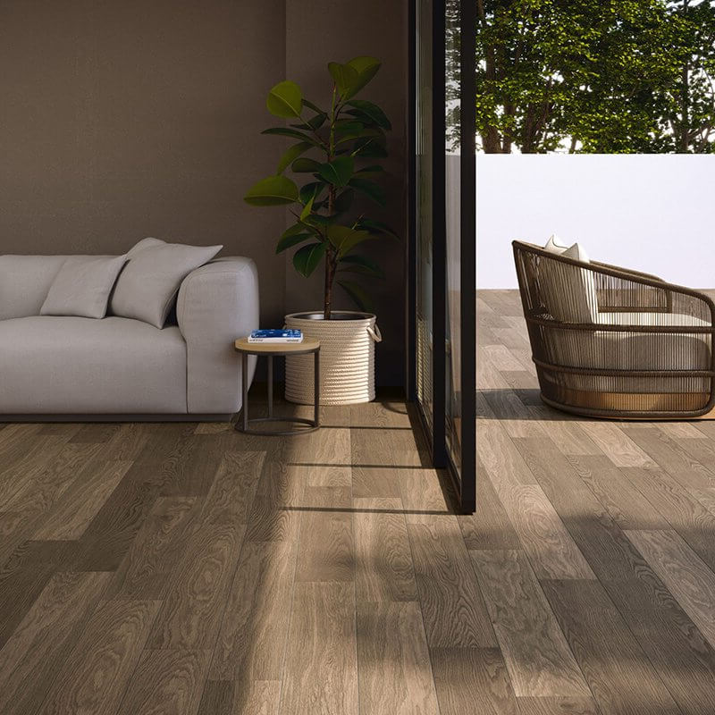 Wood Effect Porcelain Stoneware Non-Rectified Natural 20x90 9.5mm Dark Oak - Herberia
