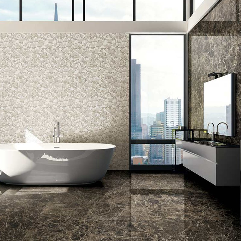 Gres Porcellanato Effetto Marmo Rettificato Lucido 120x120 6mm Marron Imperial Les Bijoux - Florim