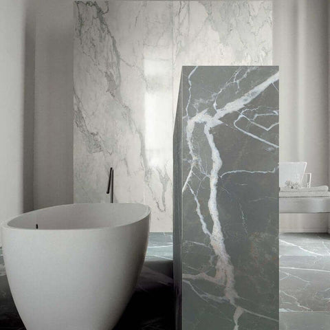 Gres Porcellanato Effetto Marmo Rettificato Smooth 80x80 9mm Calacatta Black Stones & More 2.0 - Florim