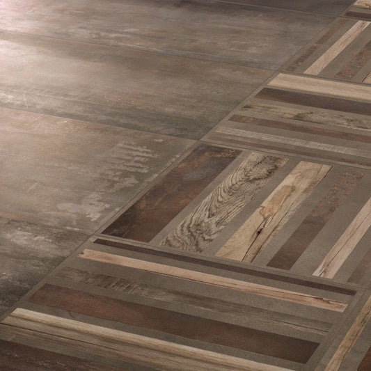 Natural Rectified Metal Effect Porcelain Stoneware 30x120 8.5mm Mud Interno 9 - ABK