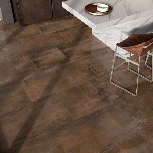 Natural Rectified Metal Effect Porcelain Stoneware 30x120 8.5mm Rust Interno 9 - ABK