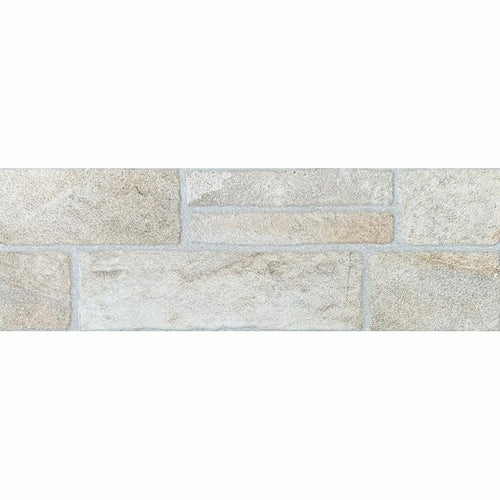 Gres Porcellanato Effetto Muretto Naturale 20x60 Grigio chiaro Bisaccia - Abitare