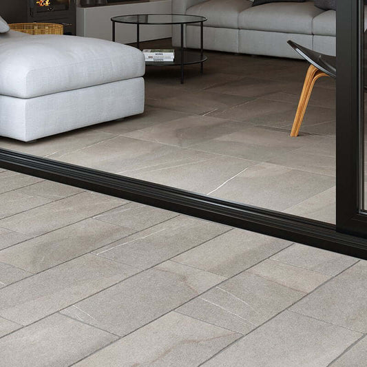 Stone Effect Porcelain Stoneware Non-Rectified Bush-Hammered 40x60 9mm Stone Lab Piasentina - Herberia