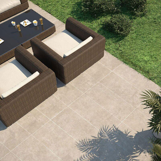 Gres Porcellanato Effetto Pietra Non Rettificato Naturale 30.5x61 9.5mm Block In Beige - Herberia