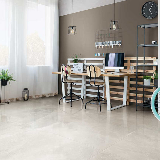 Gres Porcellanato Effetto Pietra Rettificato Bocciardato 60x60 20mm White Gold Rock Salt - Florim