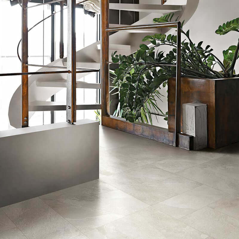 Gres Porcellanato Effetto Pietra Rettificato Bocciardato 60x60 20mm White Natural Stone - Florim