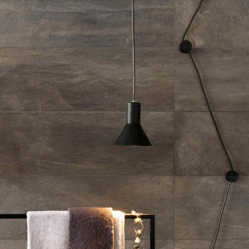 Gres Porcellanato Effetto Pietra Rettificato Grip 40x80 8.5mm Antracite Concept Stone - Gardenia Orchidea