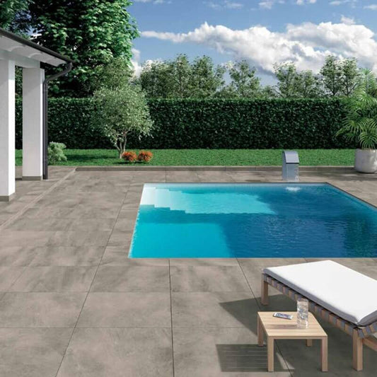 Gres Porcellanato Effetto Pietra Rettificato Grip 80x80 8.5mm Grigio Concept Stone - Gardenia Orchidea