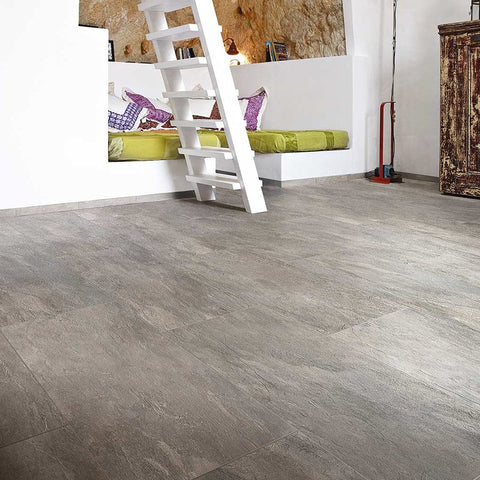 Gres Porcellanato Effetto Pietra Rettificato Grip 80x80 9mm Plombe Ardoise - Florim