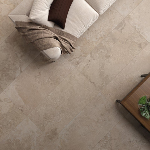 Stone Effect Porcelain Stoneware Rectified Lapped 60x120 8.5mm Sand Alpes Raw - ABK