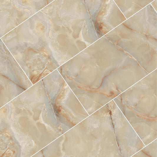 Gres Porcellanato Effetto Pietra Rettificato Lucido 120x120 6mm Golden Onyx Onyx&More - Florim