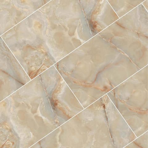 Gres Porcellanato Effetto Pietra Rettificato Lucido 60x120 6mm Golden Onyx Onyx&More - Florim
