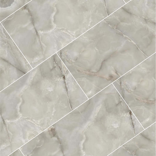 Gres Porcellanato Effetto Pietra Rettificato Lucido 60x120 6mm Silver Onyx Onyx&More - Florim