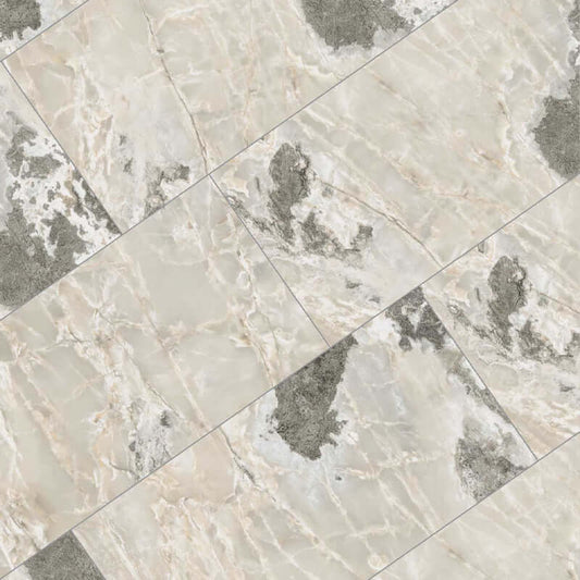 Gres Porcellanato Effetto Pietra Rettificato Lucido 60x120 9mm White Blend Onyx&More - Florim