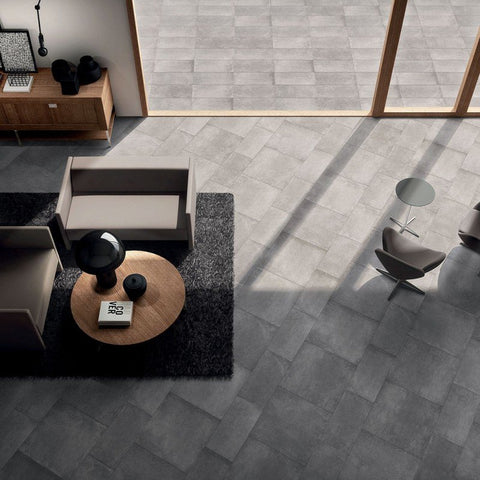 Gres Porcellanato Effetto Pietra Rettificato Naturale 30x30 8.5mm Quadretti Black Docks - ABK