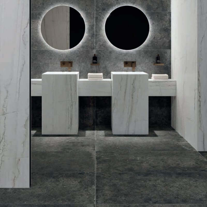 Gres Porcellanato Effetto Pietra Rettificato Naturale 30x60 8.5mm Fumo Anima - Ariana