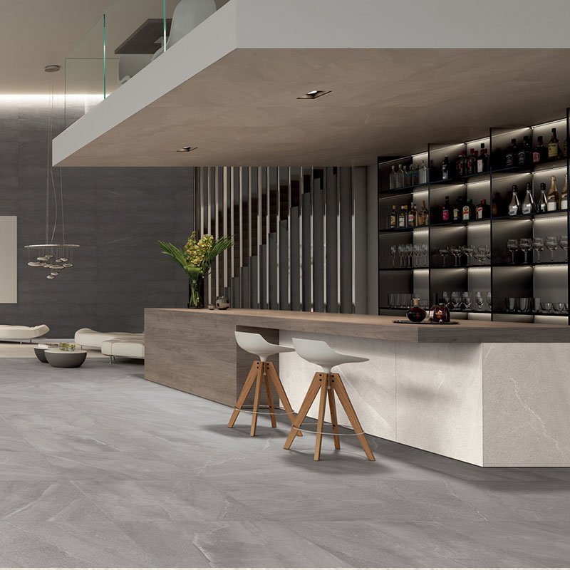 Natural Rectified Stone Effect Porcelain Stoneware 40x80 8.5mm Pearl Burlington Stone - Gardenia Orchidea