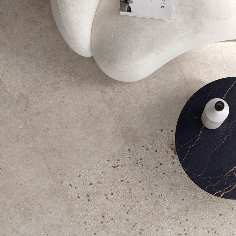 Gres Porcellanato Effetto Pietra Rettificato Naturale 80x80 8.5mm Beige Anima - Ariana