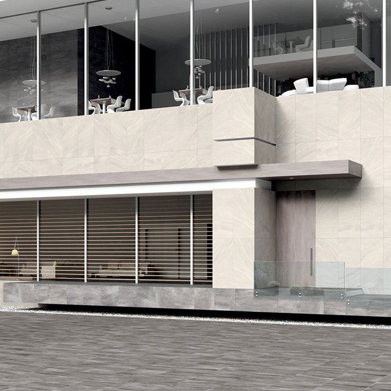 Natural Rectified Stone Effect Porcelain Stoneware 80x80 8.5mm Pearl Burlington Stone - Gardenia Orchidea