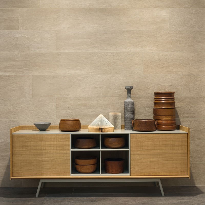 Natural Rectified Stone Effect Porcelain Stoneware 80x80 8.5mm Sand Concept Stone - Gardenia Orchidea