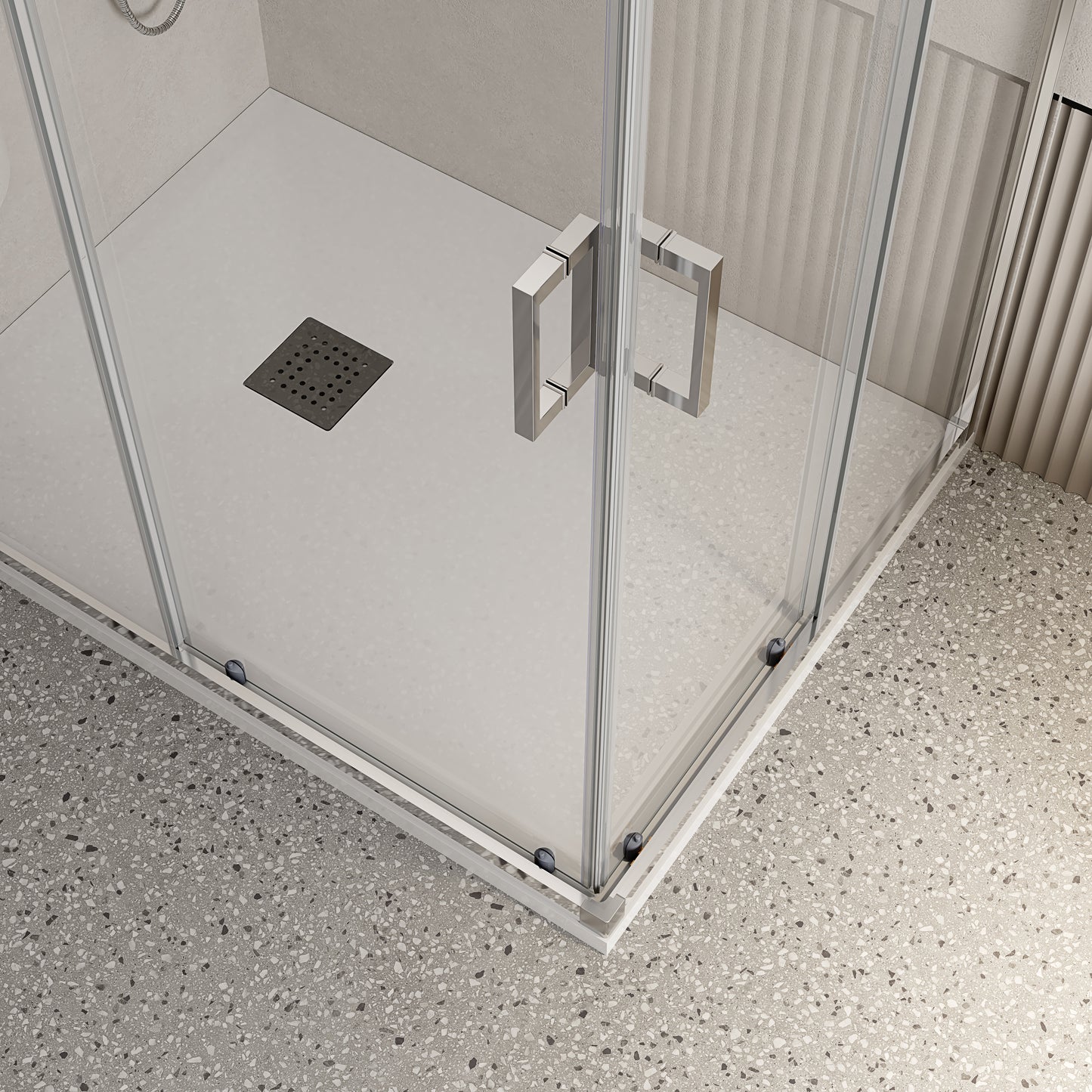 Box Doccia 80x110 cm Doppio Scorrevole Vetro Trasparente e Profilo Cromo - Escape