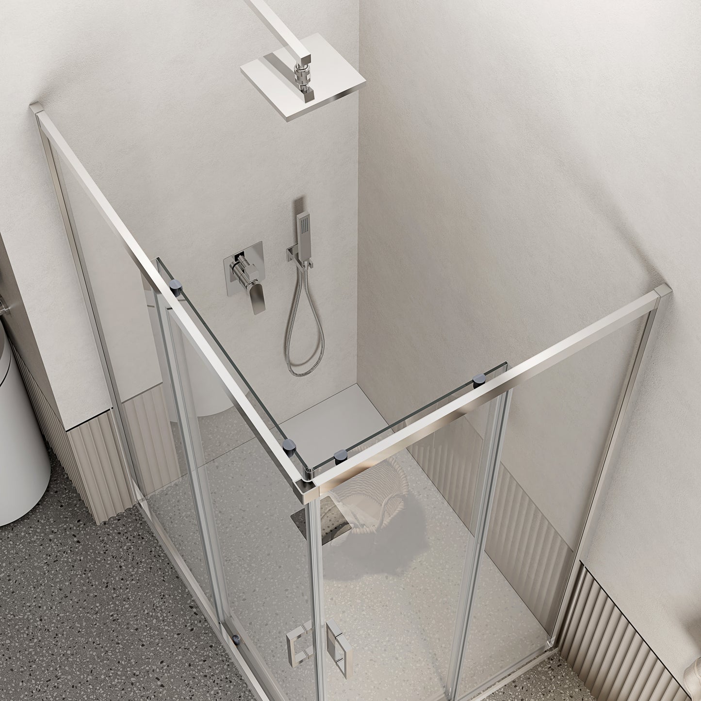 Box Doccia 80x110 cm Doppio Scorrevole Vetro Trasparente e Profilo Cromo - Escape