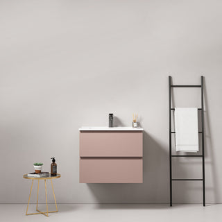 Mobile bagno sospeso 60 cm Rosa Retro Lavabo in Ceramica Senza Specchio - Fiji Paint