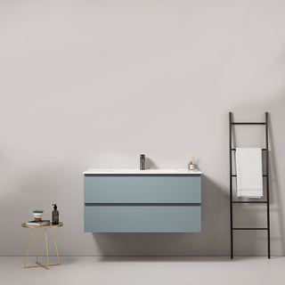 Mobile bagno sospeso 100 cm Blu Avio Lavabo in Ceramica Senza Specchio - Fiji Paint