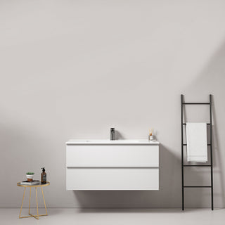 Mobile bagno sospeso 80 cm Bianco Lavabo in Ceramica Senza Specchio - Fiji Paint