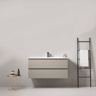 Mobile bagno sospeso 100 cm Grigio Cenere Lavabo in Ceramica Senza Specchio - Fiji Paint