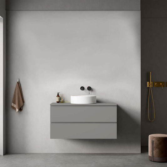 Mobile bagno sospeso 100 cm Grigio Londra per Lavabo d'appoggio Senza Specchio - Fiji Paint