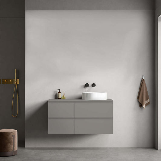 Mobile bagno sospeso reversibile  100 cm Grigio Londra per Lavabo d'appoggio Senza Specchio - Fiji Paint