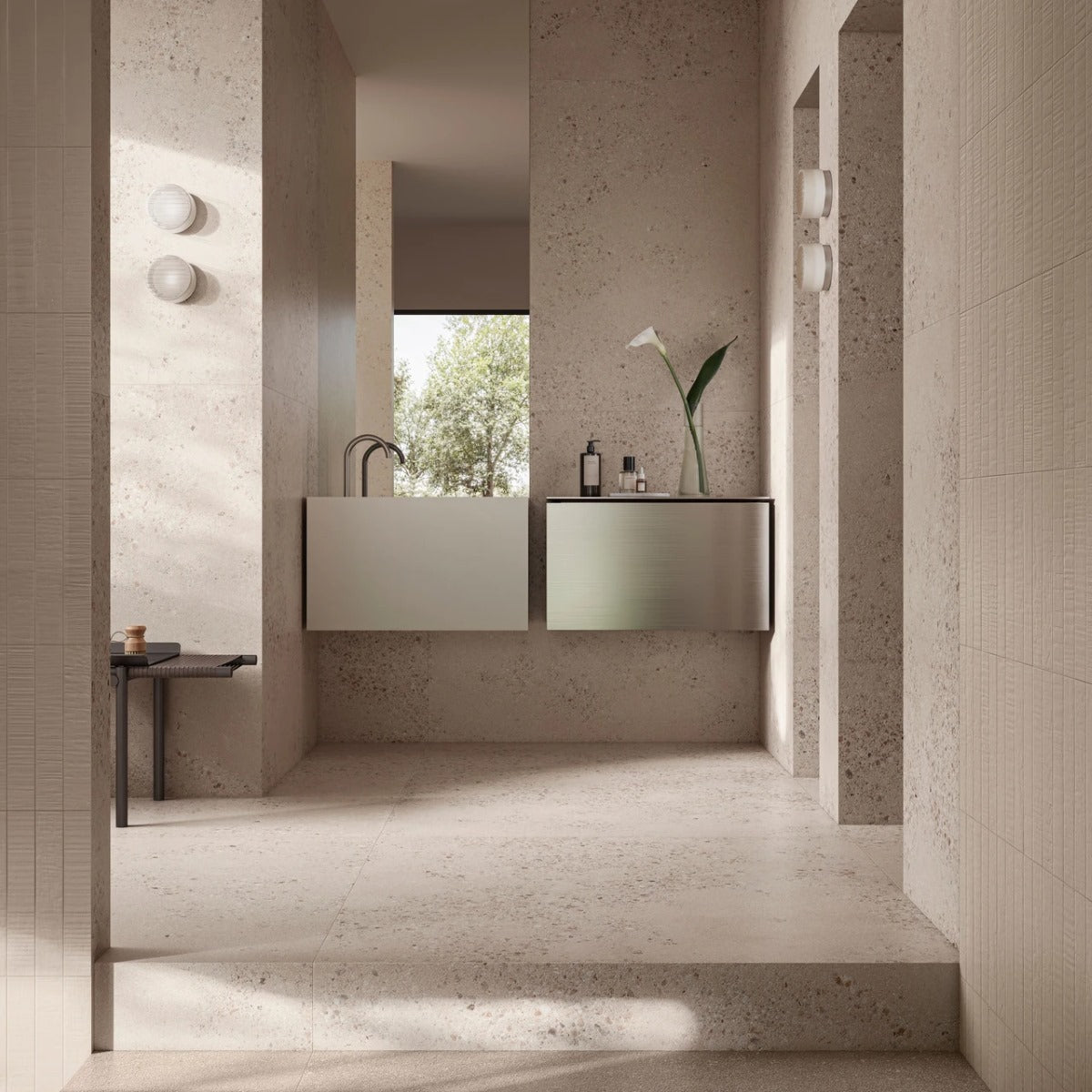 Gres Porcellanato Rettificato Antislip Surface 2.0 Large Effetto Cemento 90X90 - Gravel Light