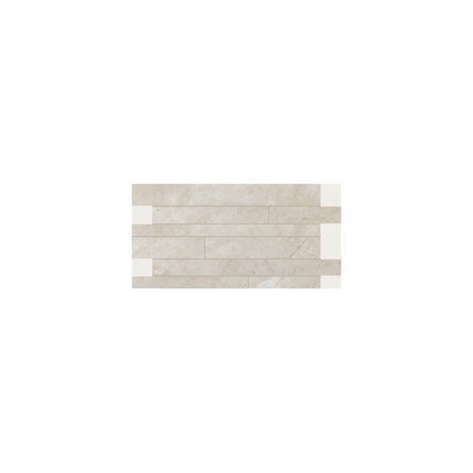 Smooth 30x60 9mm Marfil Stones &amp; More 2.0 Rectified Marble Effect Porcelain Stoneware Strip - Florim