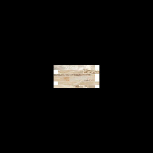 Rectified Glossy Stone Effect Porcelain Stoneware Strip 30x60 9mm Golden Blend Onyx&amp;More - Florim