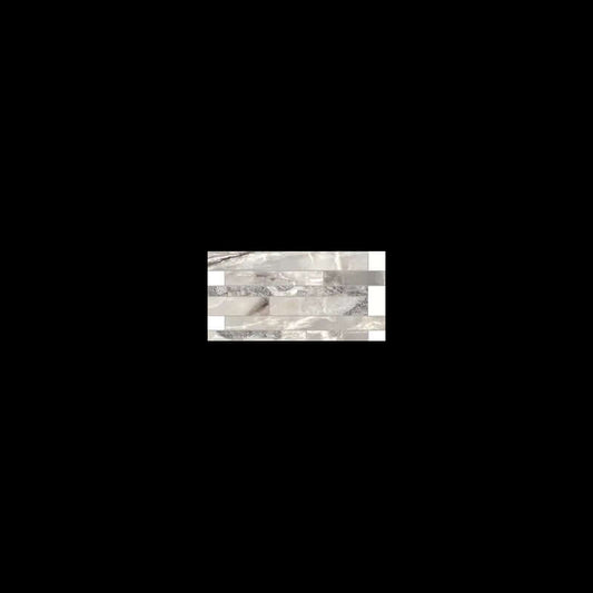 Stone Effect Porcelain Stoneware Strip Rectified Glossy 30x60 9mm Silver Blend Onyx&amp;More - Florim